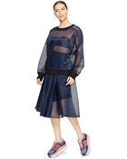 DKNY Mesh Midi Skirt - Lyst