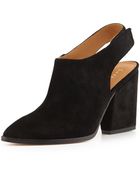 Bettye Muller Kat Suede Leather Slingback Bootie - Lyst