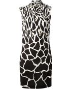 Roberto Cavalli Cowl Neck Shift Dress - Lyst