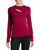 Donna Karan New York Long-Sleeve Slash Top - Lyst