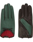 Agnelle Leather-Trimmed Suede Gloves - Lyst