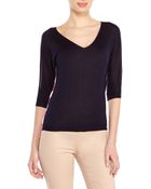 Roberto Collina Cashmere & Silk Striped Back Sweater - Lyst
