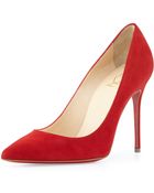 Christian Louboutin 100Mm Decolllete 554 Red Sue - Lyst
