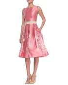 Pamella Roland Sleeveless Floral-Skirt Cocktail Dress - Lyst
