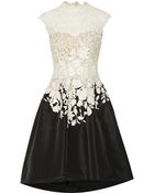 Oscar de la Renta Embroidered Lace And Faille Dress - Lyst