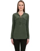Equipment Lace Up Blouse - Lyst