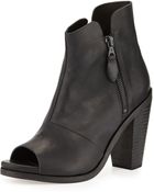 Rag & Bone Noelle Peep-Toe Leather Ankle Boot - Lyst