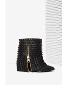 Nasty Gal Battle Studded Leather Boots - Lyst