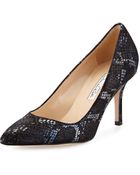 Oscar de la Renta Grace Metallic Pump - Lyst