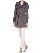 BCBGMAXAZRIA Victoria Fur-Collar Wool Coat - Lyst