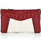 Miu Miu Biker Quilted Leather Clutch - Lyst