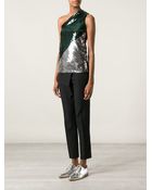 No 21 Asymmetric Sequin Tank - Lyst