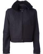 Victoria Beckham Shearling Collar Jacket - Lyst
