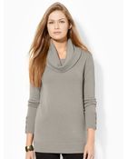 Lauren by Ralph Lauren Wool-Blend Cowlneck Sweater - Lyst