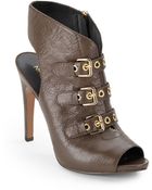 Nine West Mohawk Peep-Toe Leather Ankle Boots - Lyst