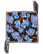 Roberto Cavalli Printed Silk Twill Scarf With Leather Fringe - Lyst