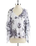 Alex Evenings Two Piece Floral Shawl And Blouse Set - Lyst