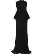 Dolce & Gabbana Cotton-Blend Lace Peplum Gown - Lyst