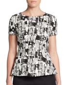 Boss by Hugo Boss Iparela Graphic Peplum Top - Lyst