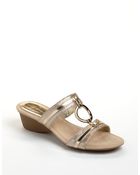 Anne Klein Olalla Leather Wedge Sandals - Lyst