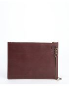 Gucci Burgundy Leather Chain Strap Large Clutch - Lyst