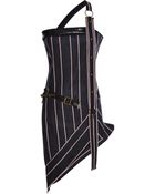 Anthony Vaccarello One Shoulder Asymmetrical Denim Dress - Lyst