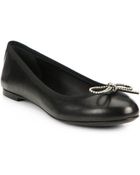 Saint Laurent Dance Crystal Bow Ballet Flats - Lyst