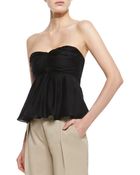 L'Agence Pleated Strapless Top - Lyst