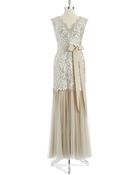Tadashi Shoji Sequined Lace Mermaid Gown - Lyst