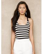 Ralph Lauren Blue Label Striped Racerback Tank - Lyst