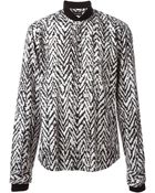 Kris Van Assche Rib Collar Printed Shirt - Lyst