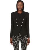 Balmain Black Double_Breasted Blazer - Lyst
