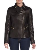 Via Spiga Leather Zip-Detail Jacket - Lyst