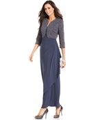 Alex Evenings Petite Sleeveless Glitter Gown And Jacket - Lyst