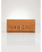 Lauren by Ralph Lauren Leather Buckled-strap Wallet - Lyst