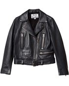 Acne Studios Mock Crop Leather Jacket - Lyst