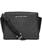 Michael Kors Michael Microstud Selma Mini Messenger - Lyst