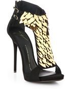 Giuseppe Zanotti Suede Sequin-Front Sandals - Lyst