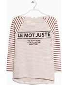 Mango Striped Cotton T-Shirt - Lyst