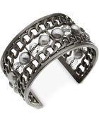 T Tahari Faux Pearl and Chain Cuff Bracelet - Lyst