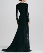 Carolina Herrera Sequinedsleeve Silk Gown 4 - Lyst