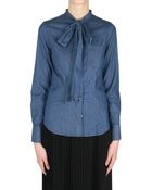 RED Valentino Denim Cotton Shirt With Bow - Lyst