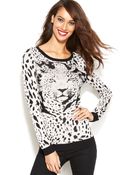 Inc International Concepts Leopard-Knit Sweater - Lyst