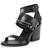 Balenciaga Metal-Bar Leather Sandal - Lyst