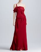 J. Mendel One-Shoulder Mousseline Gown - Lyst