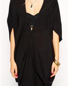 Asos Drape Front Beach Caftan - Lyst