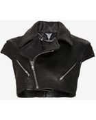 Barbara Bui Crop Leather Vest - Lyst