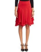 Lauren by Ralph Lauren Silk Ruffled Drop-Waist Skirt - Lyst