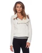 Twelfth Street Cynthia Vincent Shearling Lined Moto Jacket - Lyst