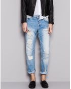 Pull&Bear Ripped Boyfriend Jeans - Lyst
